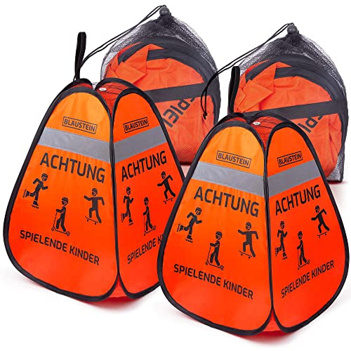 Blaustein Warnwürfel 2X - Mehr Sicherheit für Kinder Straßenwarnschild Spielende Kinder