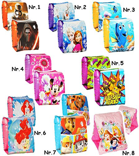 alles-meine.de GmbH 2 Stück Schwimmflügel - Princess - Arielle/Rapunzel/Belle - passend für 2 bis 6 Jahre - jeweils 2 Luftkammern ! - Schwimmhilfe & Schwimmärmel - für ..