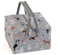Hobby Gift Exclusive Große Aufbewahrungsbox für Näharbeiten mit zwei Deckeln, 25 x 25 x 17 cm, Graue Hunde