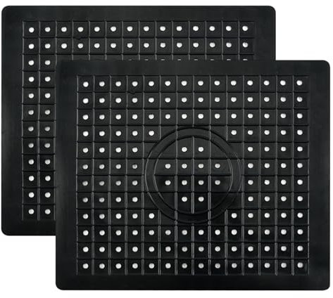 Bncxdc Sink Protector Mat, 2 Pack Kitchen Sink Mat Rubber Eco-Friendly Adjustable Sink Protector for Bottom of Kitchen Sink, Fast Draining, Easy to Clean, Functional Dish Drainer, 31.4 x 26.1cm, Black