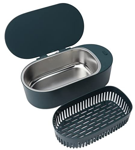Máquina Limpiadora Ultrasónica de Joyas, Limpiador de Dentaduras Postizas de 47 KHz, Máquina Limpiadora Ultrasónica para Gafas, Anillos, Pendientes, Collares, Correa de (Enchufe