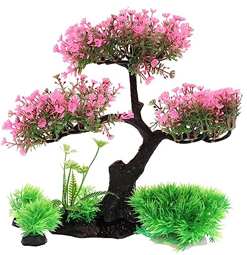 Happyyami Décoration pour Aquarium Ensemble De Plantes Artificielles Arbre Faux pour Aquarium Décor Paysage pour Réservoir d'eau Couleurs Variées Idéal pour Petits Et Grands