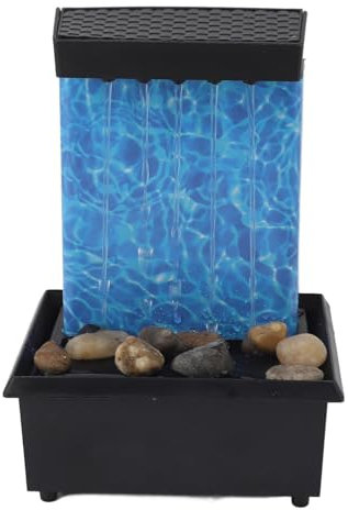 Fuente de Agua de Mesa, Fuente de Cascada Fuentes de Agua para Interiores Espectáculo de Luces de Cascada para Interiores Fuente de Escritorio USB con Luces LED para decoración