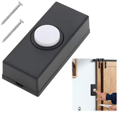 Wired Doorbell Button, Universal Doorbell Wired, Wired Door Bell Push, Doorbell Chime with 2pcs Screws Wall Mounted Weatherproof fits Most Doorbell Chimes for Home Garage (55 * 24 * 14mm)