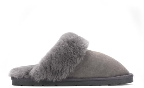 Chaussons Mules en Peau de Mouton Pour fFemme – Luna Warm, Chaussures D'Hiver D'Intérieur en Daim Véritable, Chaussures Confortables de Luxe Doublées de Fourrure de Mouton Véritable Pour Femme