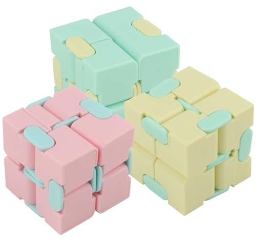 Qcwwy Plast Infinite Cube Mini Fidget Toy 3st Dekompressionsspel Förbättra Fokus för Kontorspersonal och Vuxna Skolmaterial