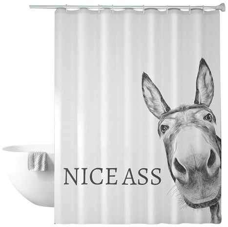 Generisch Paraguas de ducha cómodo para bañera y baño, con 12 ganchos de 180 x cm, paraguas de baño humorístico para dormitorio, multiusos, para exteriores e interiores