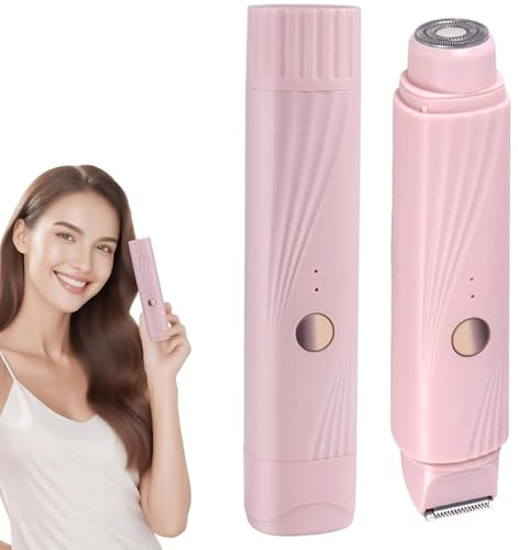 Recortadora de Bikini, Recortadora de Bikini Eléctrica para Mujer, Afeitadora Eléctrica 2 en 1 para Mujer, Afeitadora de Doble Cabezal Lavable para, Portátil Recargable para Piernas, Brazos, Cu