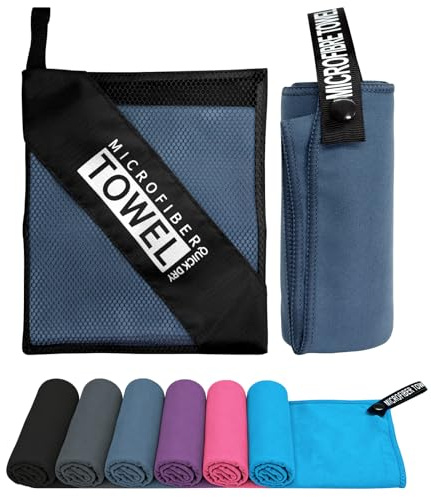 Sevenpers Microfibre Towel Gym towel Quick Dry Navyblue 40x80cm | Super Absorbent & Ultra Lightweight, Compact Travel Towel for Gym, Beach, Swimming, Running & Camping