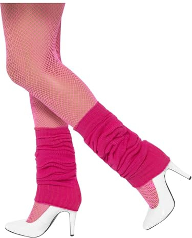 Smiffys Pink 80s Legwarmers Neon Accessories 1980s Fancy Dress