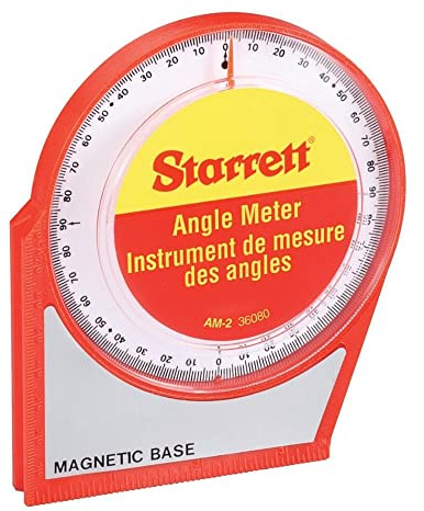 Starrett Angle Meter with Magnetic Base - Measures Any Angle for Pitch and Slope - Ideal for Professionals, Amateurs and Home Improvement - 0 to 90 Degree Range - AM-2