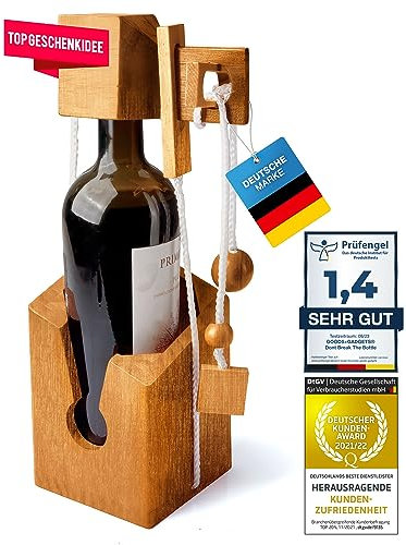 Flaschen-Tresor - Flaschen-Puzzle Knobelspiel - Magisches Denkspiel aus Holz Geduldsspiel - Das Dont Break The Bottle Schnurpuzzle für Erwachsene