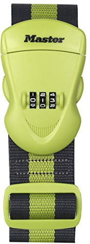 Master Lock 4701EURDGRN Correa para Equipaje con Combinación, Verde, 190 x 6.5 x 4.8 cm