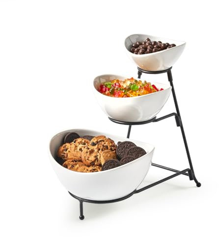 LYEOBOH 3 Tier Serving Bowls Set Serving Dishes with Stand for Entertaining