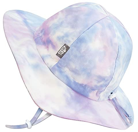 JAN & JUL Adjustable Floppy Toddler Sun-Hats for Girls, Sun Protection (L: 2-5 Years, Cotton Candy Tie-Dye)