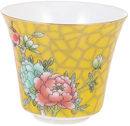 VOSAREA Taza De Cerámica Retro Diseño De Flores y Pájaros Juego De Té Elegante Para Hogar Para Oolong y Té Cerámica De Alta Temperatura