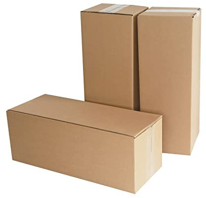 PACK4YA 400×150×150mm Long Corrugated Cardboard Boxes Royal Mail Small Parcel Postal Boxes for Posting Brown Mailing Postage Shipping Box for Small Business, Storing or Gift (10 Pieces)