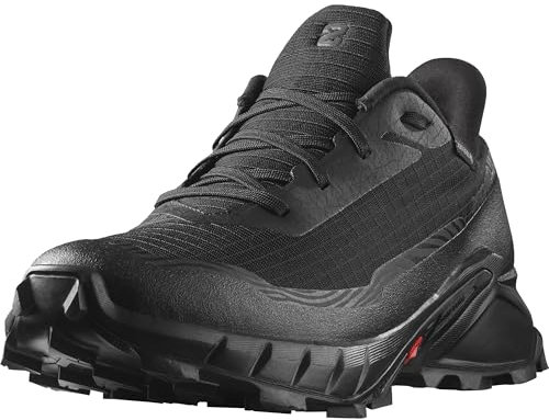 Salomon Alphacross 5 Gore-Tex wasserdichte Herren Trail-Laufschuhe, Starker Grip, Wasser- und Wetterschutz, Anhaltender Komfort, Black, 47 1/3