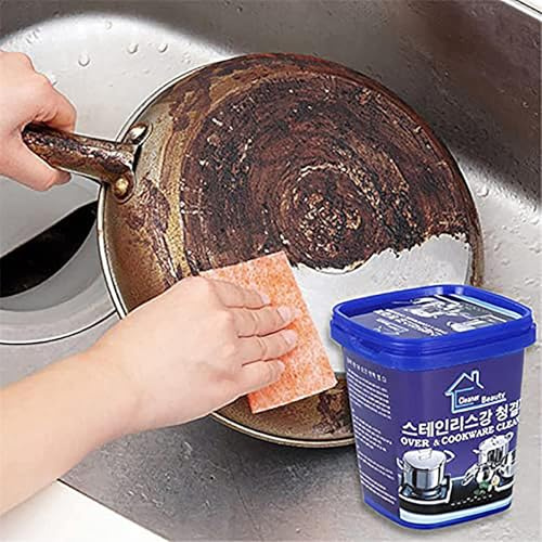 Xnchhou Powerful Stainless Steel Cookware Cleaning Paste Multi-purpose Household Kitchen Cleaner Washing Pot Bottom Scale Black Scale Detergent Tools Strong Cream Detergent