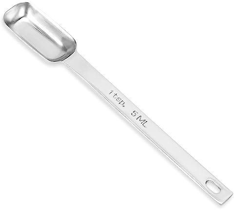 1 Teaspoon Stainless Steel Single Measuring Spoon 5 ml Teaspoon Rectangular Individual Measuring Spoons (1Tsp | 5 ML | 5 cc | 1/3 Tablespoon)