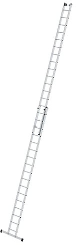 PROREGAL Sprossen-Schiebeleiter mit Standard-Traverse 2x17 Sprossen | Leiter, Teleskopleiter, Trittleiter, Bockleiter, Sprossen-Doppelleiter
