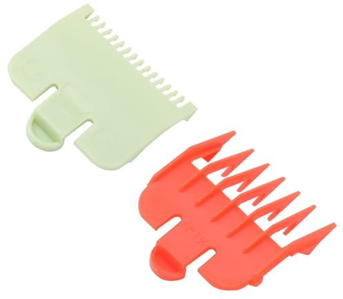 Fyearfly Haarschneidekämme, 2 kompatible Führungskämme, professionelles Kammführungs-Set, für elektrische Haarschneidekamm, Rot und Grün