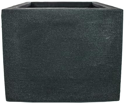 SUSTANIA Blumentopf Groß Outdoor 50x50x40 cm, Große Pflanzkübel für Terrasse und Garten, Farbe: Anthrazit, Made in Europe