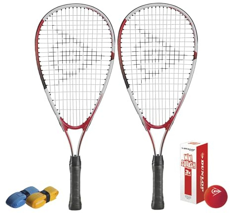 CX Pro Sport Fun Junior Squash Set – Includes 2 Dunlop Fun Mini Rackets, 3 Fun Balls & 2 CX Pro Sport Grips – Exclusive Bundle