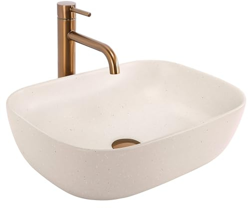 Lavabo Sobre Encimera Rea Belinda Sandy Beige 46,5X33X13,5Cm