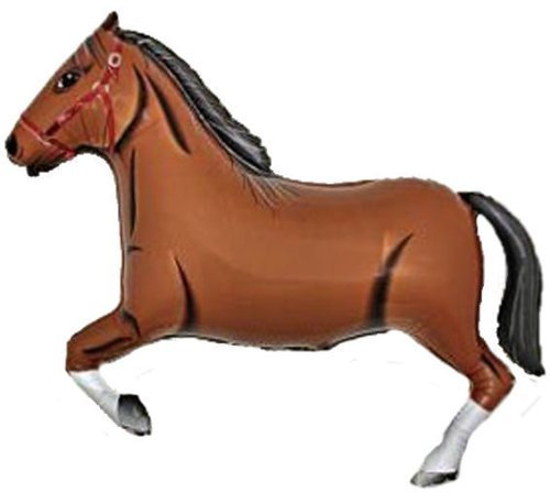Horse Dark Brown Giant Leaf Balloon (uninflated)
