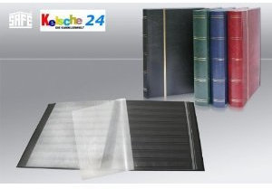SAFE 158 - 1 álbum de sellos / libro de inserción, 16 páginas negras en formato DIN A4, cubierta con relieve dorado en rojo y rojo vino