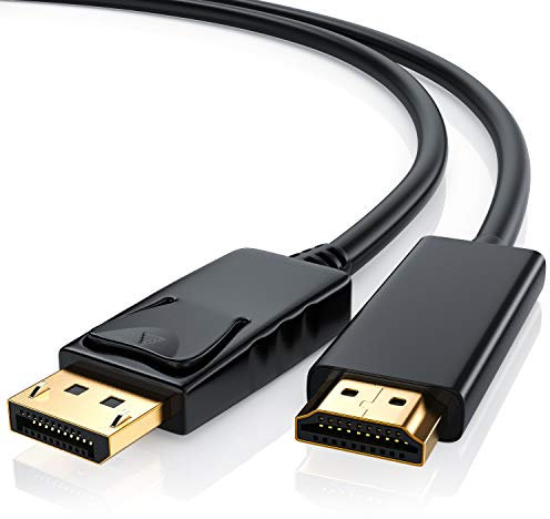 CSL - 3m Full HD Premium DisplayPort DP auf HDMI Kabel High Speed inkl. Audio-Übertragung - 1080p - Displayport Stecker M zu HDMI Stecker A - Zertifiziert