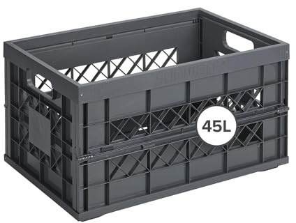 Sunware Square klappbox 45L - 53x35,4x28,4cm - klappboxen faltbar stabil für schwere Gegenstände - klappkisten stapelbar