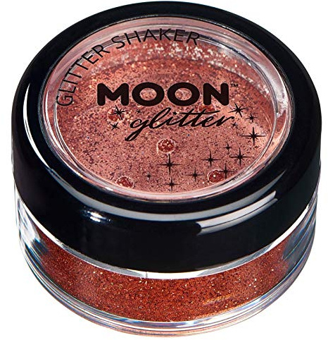 Fein Glitterstreuer von Moon Glitter - 100% kosmetische Glitzer für Gesicht, Körper, Nägel, Haare und Lippen - 5g - Kupfer-Bronze