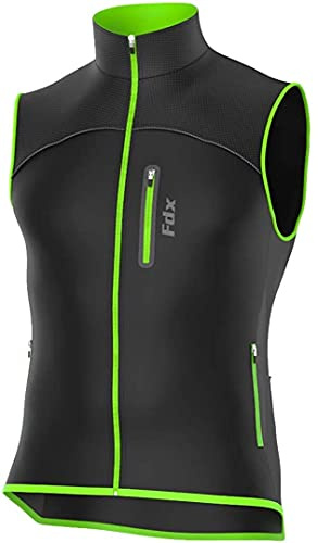 FDX Men's Softshell Cycling Gilet Thermal Windproof Bike Vest Ylw XL