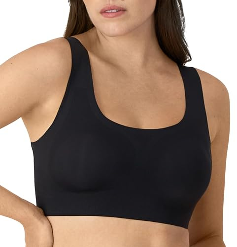 Bali Womens Comfort Revolution Easylite Wireless T-shirt Bra, Pullover Wirefree Full Coverage Bra, Black, X-Large US