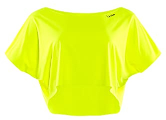 WINSHAPE Dance-Top Dt104 - Maglietta da Donna, Corta, Super Leggera, Funzionale, Donna, T-Shirt, DT104, Giallo Fluo, S