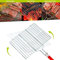LORD C Grilling Basket Portable Stainless Steel Bbq Grill Mesh Clamp Cooking Roast Tool Perfect For Vegetables Fishes Shrimp For outdoor Camping Barbecue Outdoor Picnic Pack Of 1 (22cm X 28cm)