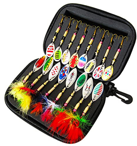 Leeko Angelköder, Spinner Angelköder Blinker Angeln für Hecht Forelle Zander Barsch (A)