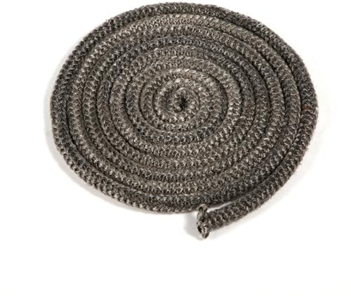 NQEUEPN Joint Tressé pour Insert et Poêle 8mm x 4m, Imprégnée de Graphite Joint d'Étanchéité en Fibre de Verre Corde de Joint de Cheminée Remplacement pour Poêles à Bois Cheminées