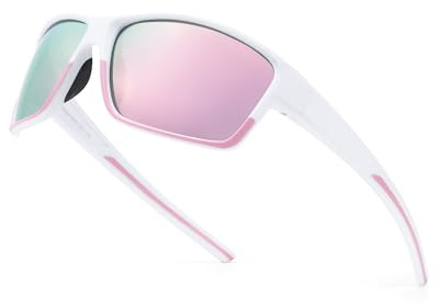 Myiaur Sport Sonnenbrille Damen polarisiert umschließend UV400-Schutz zum Laufen Radfahren Angeln und Autofahren