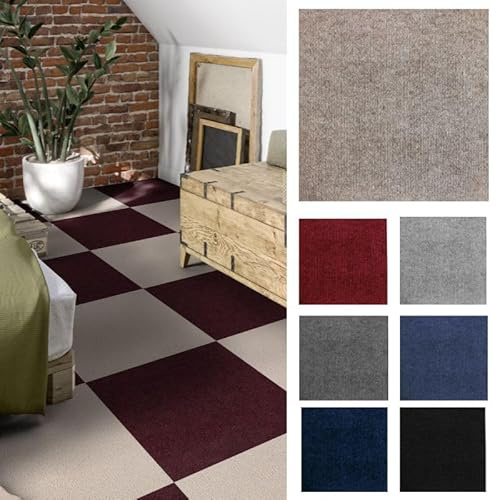 Pavimentos Arquiservi - Loseta de Moqueta Vienna - Elaboradas en Polipropileno Antracita - Resistente y Antideslizante Para Oficinas y Hogar - Resistencia al fuego CFL-S1 (Beige, 20 uds - 5m²)