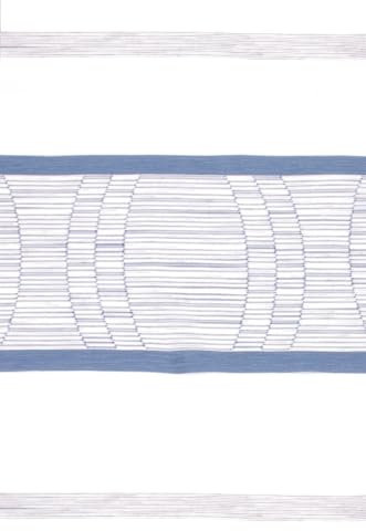 SCHÖNER LEBEN. Gardinenstoff Scherli Emiliana Streifen weiß blau 152cm