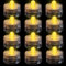Editbar Candele a LED senza fiamma, 12 pezzi, mini luce subacquea con batteria, impermeabile, per laghetti, piscine, feste, matrimoni, giardini, luce gialla