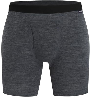 ACUSHLA Ropa interior de lana merino para hombre, transpirable, suave, control de olores, capa base, calzoncillos