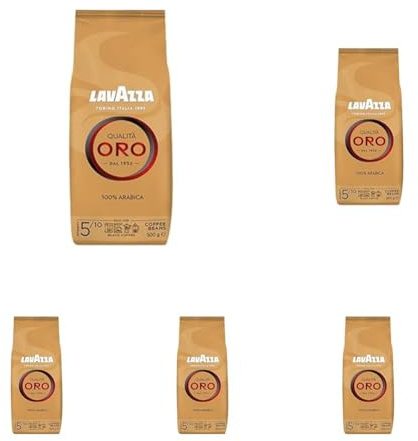 Lavazza Caffè in Grani per Macchina Espresso Qualità Oro - 500 gr (Confezione da 5)