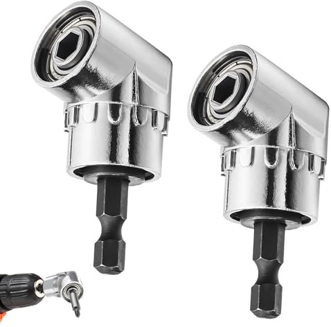 2 PCS 105° Right Angle Drill Attachment,105 Degree Right Angle Drill Driver,Right Angle Drill Bit Adapter,General Angle Drill Attachment,with Magnetic Drill Bit Holder,for Narrow Working Spaces