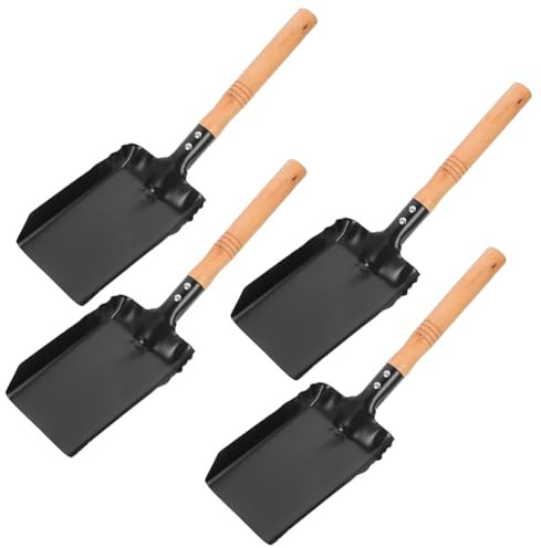 ABOOFAN Pala De Ceniza 4 Unidades Hierro Mango De Madera Para Chimeneas Fácil De Usar