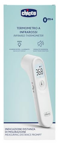 Chicco Termómetro Infrarrojo YT-1, con Pantalla Retroiluminada, Modo Silencioso, Práctico y Funcional, con Señal Vibratoria, 0 Meses +