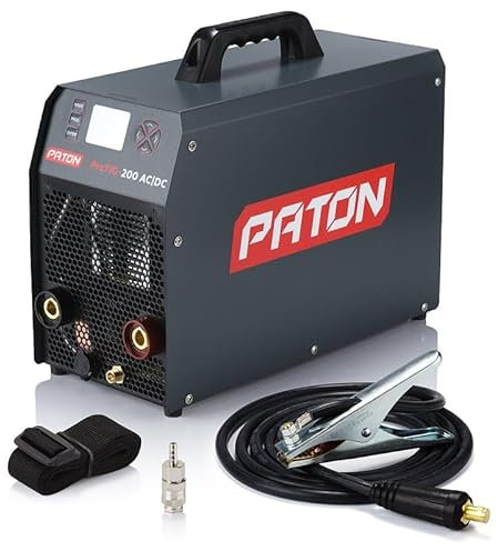PATON ProTIG-200 AC/DC Saldatrice TIG AC/DC digitale con impulso – Inverter professionale 230V per alluminio e acciaio, TIG con gas per saldatori esigenti